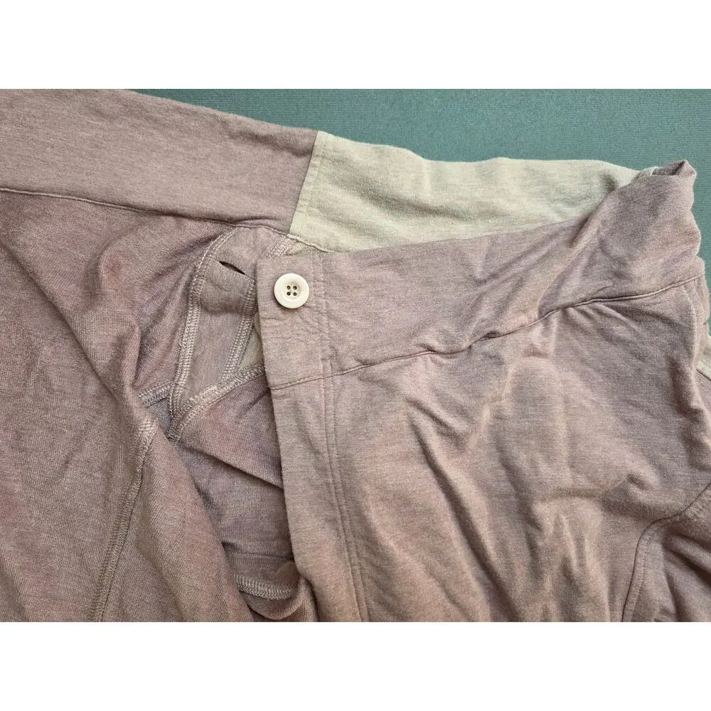 Lululemon Coast Wrap‎ Jacket Size 8 Chalky Rose Funnel Neck Cacoon Wrap Casual